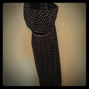 Black and white polka dotted dress